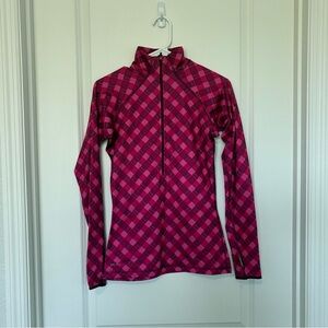 Nike Pro Women's Fuchsia Pink Geometric Half Zip Pullover Women’s Small